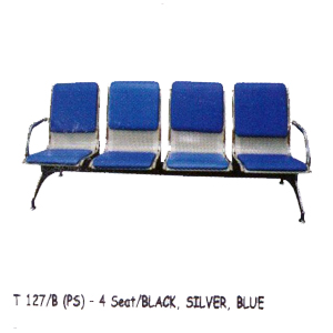 Kursi Tunggu Tiger T 127 B (PS) - 4 Black, Silver