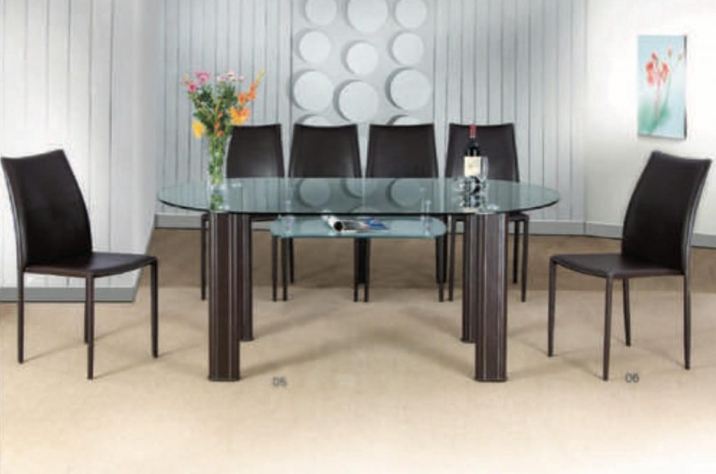 "MEJA MAKAN KACA OVAL COFEMO MC 11 180x100 cm"