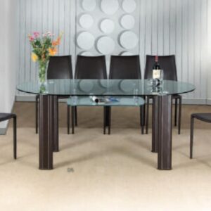 "MEJA MAKAN KACA OVAL COFEMO MC 11 180x100 cm"