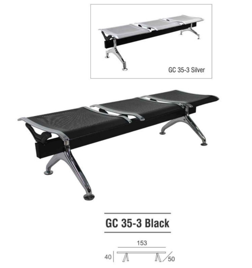 KURSI TUNGGU GRESCO GC 35-3 BLACK