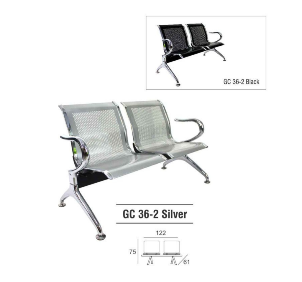 KURSI TUNGGU GRESCO GC 36-2 SILVER