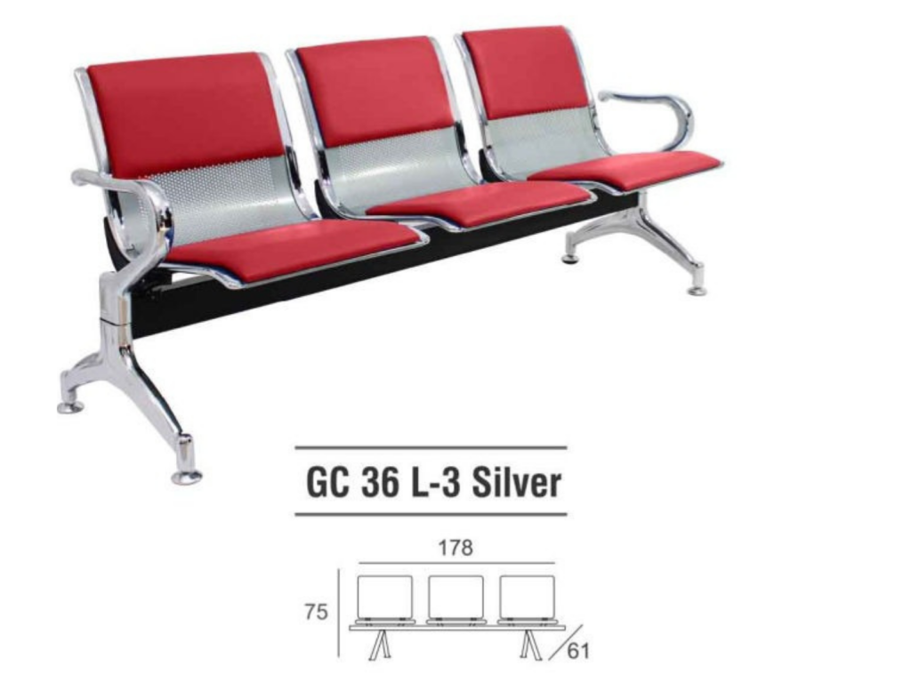 KURSI TUNGGU GRESCO GC 36L-3 SILVER